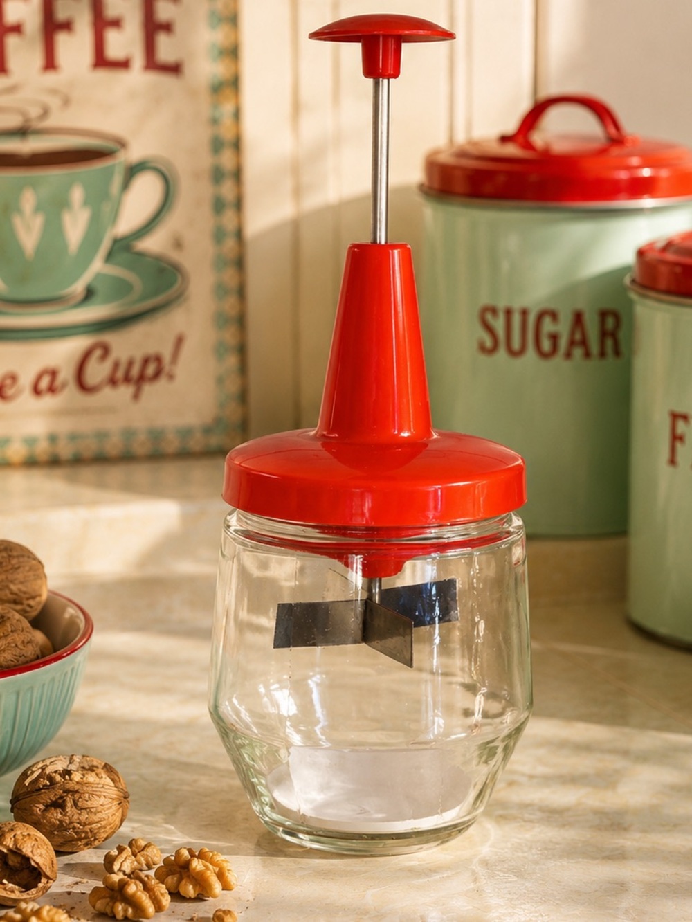 ANDROCK Vintage Glass Food Chopper –